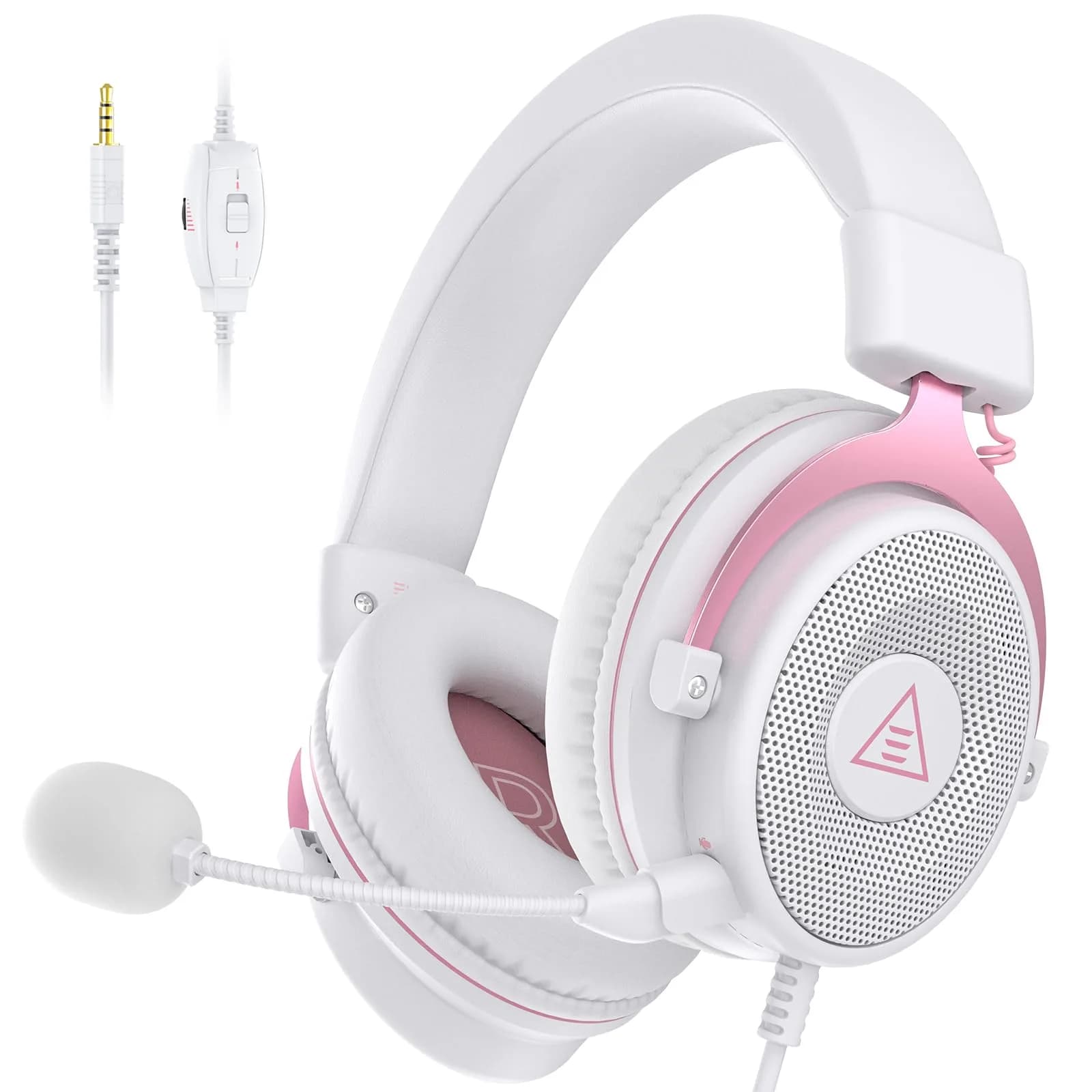 EKSA E900 Wired Gaming Headset with Microphone for PS4, PS5, Xbox | Over Ear, Noise Cancelling Mic, 3.5mm Jack — Pink