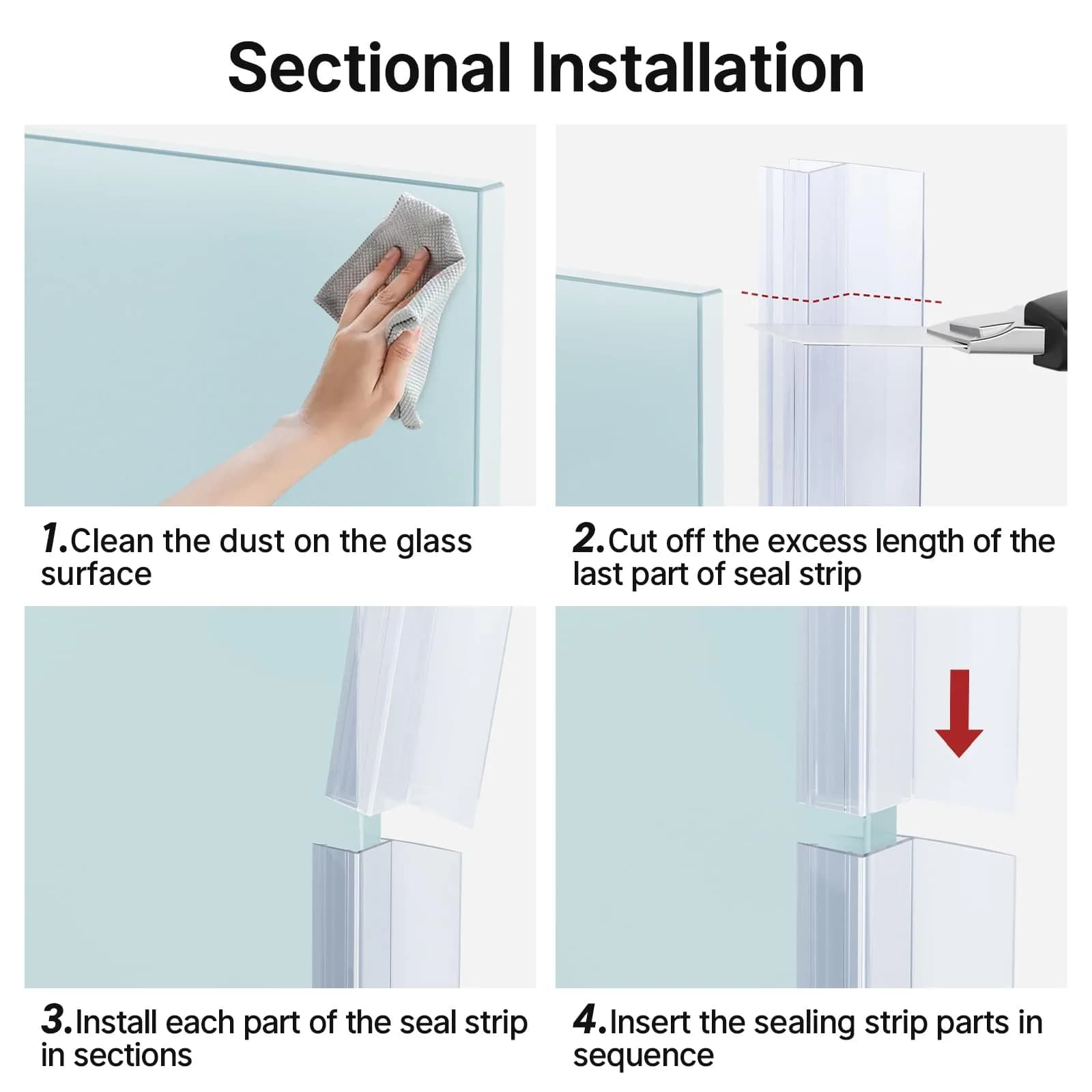 AmazerBath Shower Door Seal Strip 78.75 inches (6.56 ft) | Prevents Water Leaks - view 5