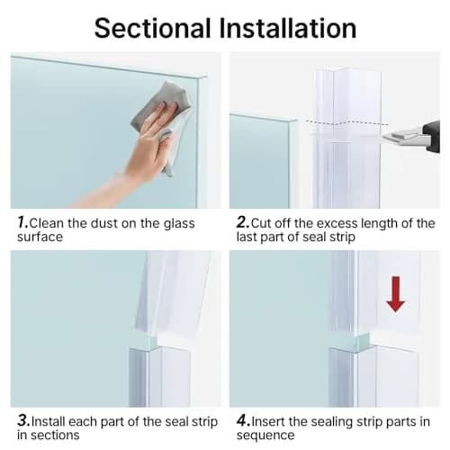 AmazerBath Shower Door Seal Strip 78.75 inches (6.56 ft) | Prevents Water Leaks thumbnail 5