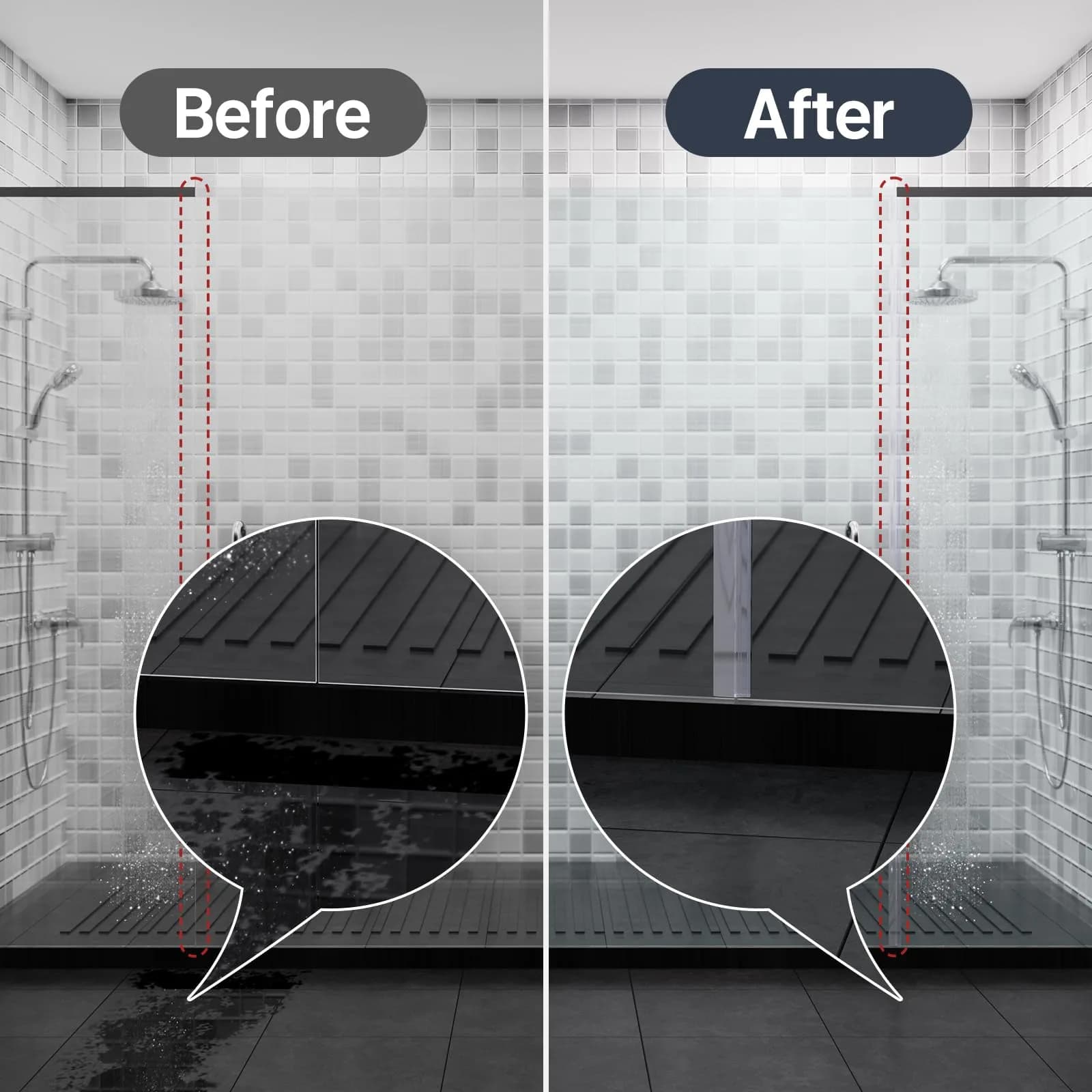 AmazerBath Shower Door Seal Strip 78.75 inches (6.56 ft) | Prevents Water Leaks - view 6