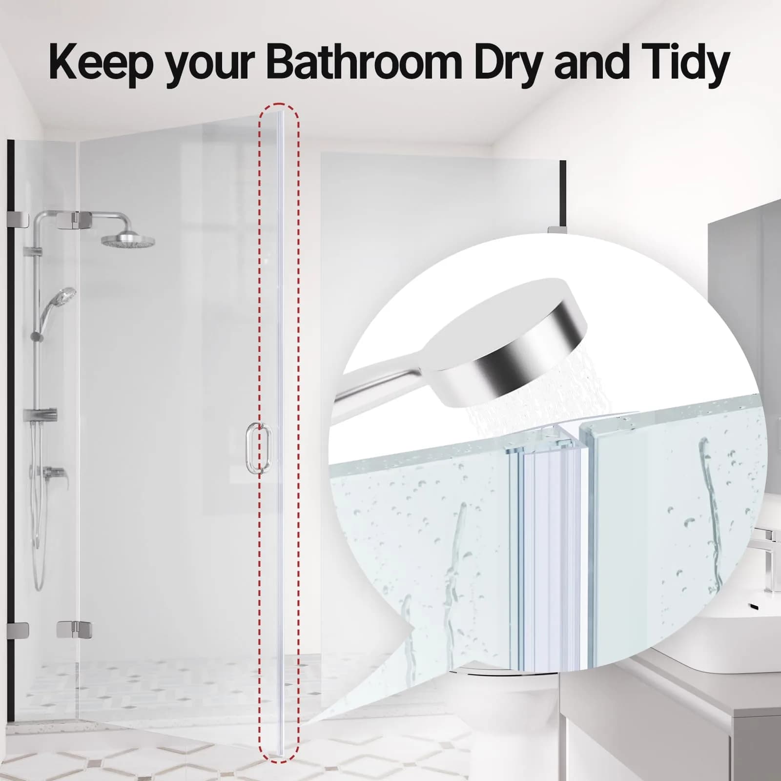 AmazerBath Shower Door Seal Strip 78.75 inches (6.56 ft) | Prevents Water Leaks - view 4