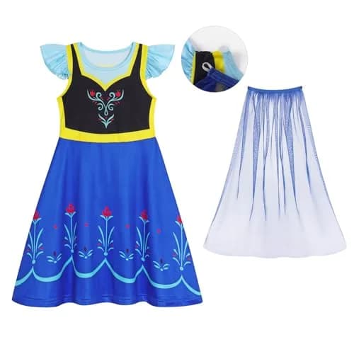 WonderBabe Snow Queen Princess Costume Girls 5-6 Years | Vibrant Halloween Dress thumbnail 3