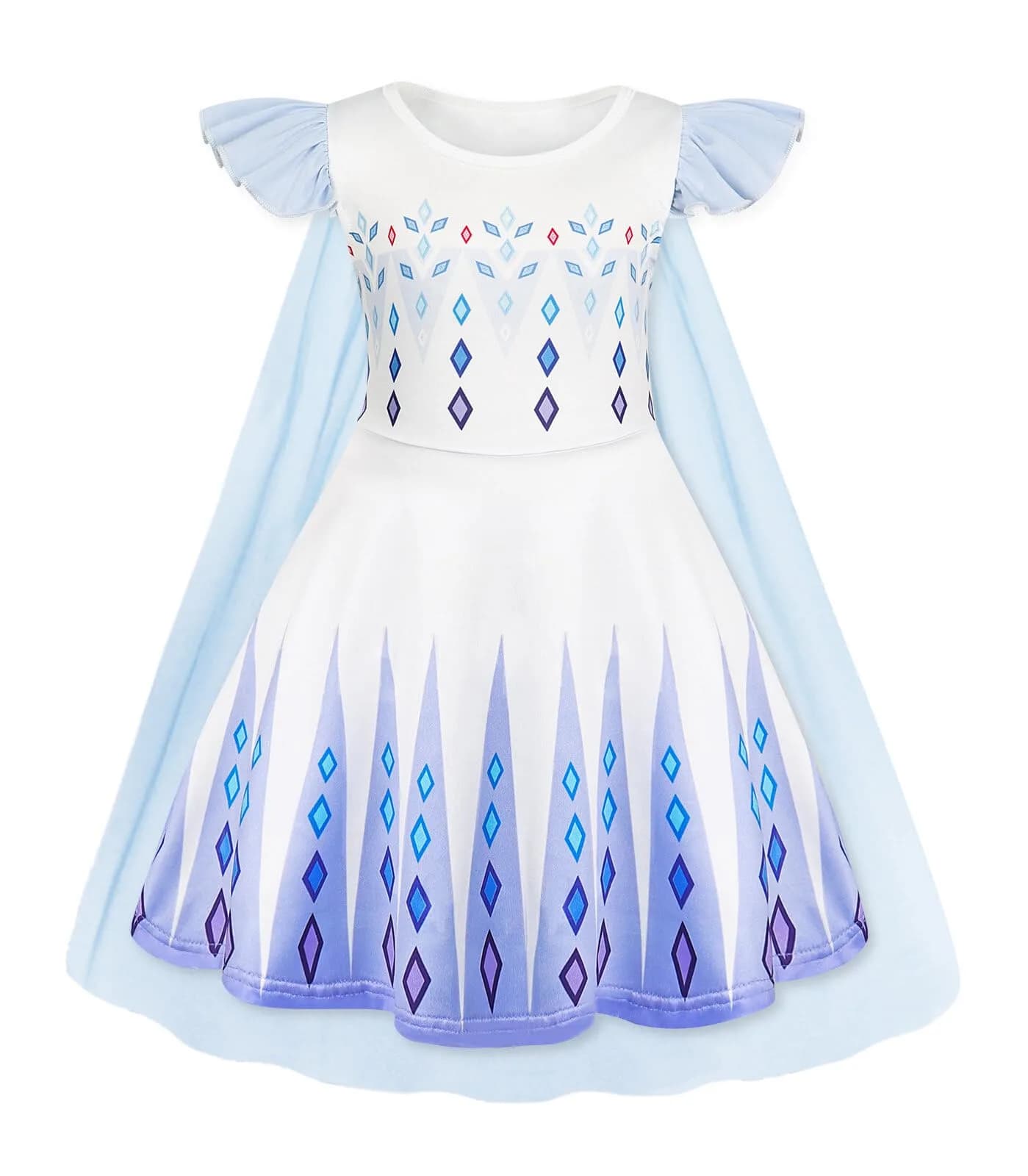 WonderBabe Girls Princess Dress Kids Halloween Birthday Party Dress Up Outfit 7-8 Years | Vibrant Princess Costume for Girls