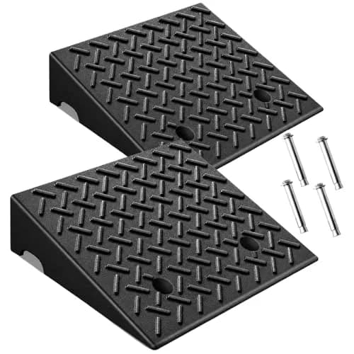 KROAK Heavy-Duty Rubber Curb Ramps 2-Pack | 5" Height & Extra-Wide 18.8" Support 11800LBS thumbnail 1