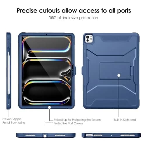 DTTO for iPad Pro 11 Inch Case (M5) 2025 / (M4) 2024, Navy Blue | Shockproof & Built-in Kickstand (110 characters) thumbnail 6