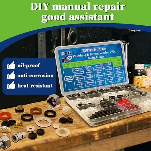 ZDBB 258 Pcs Faucet Washer & Hose Gasket Kit | Assorted Sizes for Outdoor Faucet & Garden Hose Repair thumbnail 2