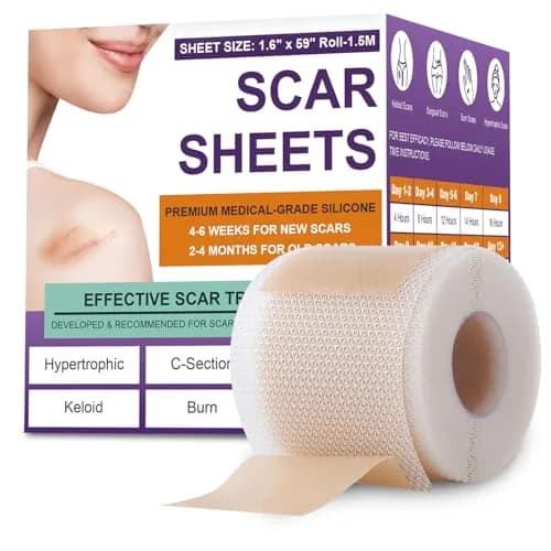 PSECICI Silicone Scar Sheets 1.5m (59") Beige | Medical Grade Scar Tape for Old & New Scars thumbnail 1