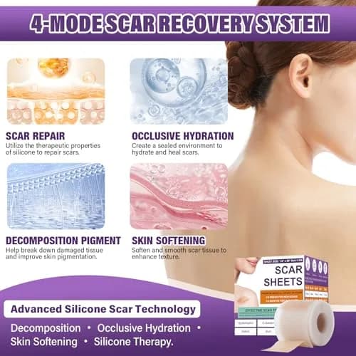 PSECICI Silicone Scar Sheets 1.5m (59") Beige | Medical Grade Scar Tape for Old & New Scars thumbnail 5