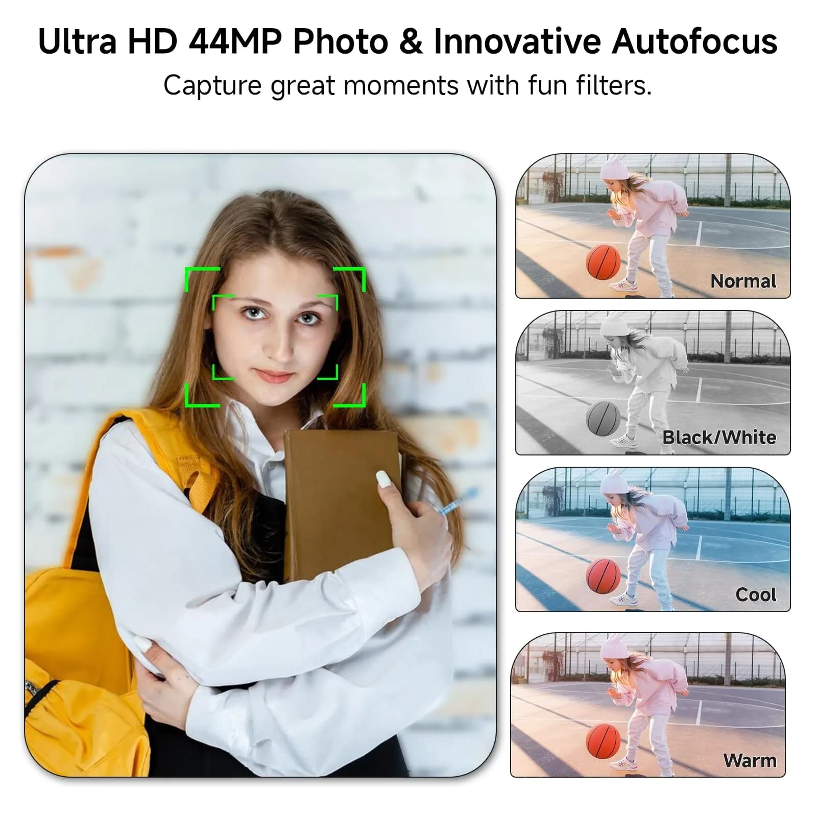 SMARTKLIK Digital Camera 44MP 4K FHD Silver | 16x Digital Zoom, 64GB SD Card Included - view 3