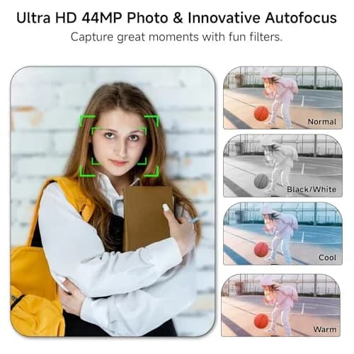 SMARTKLIK Digital Camera 44MP 4K FHD Silver | 16x Digital Zoom, 64GB SD Card Included thumbnail 3