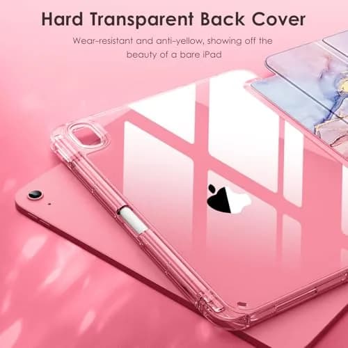 DTTO Clear Case for iPad (A16) 11th Gen 11-inch & 10th Gen, Pink Marble | Shockproof & Transparent thumbnail 4
