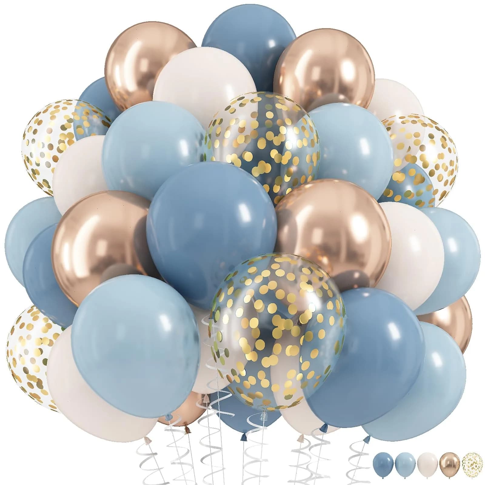 HILAVO Dusty Blue Balloon Set 60Pcs 12 Inch | Assorted Colors Balloon for Parties - main product image