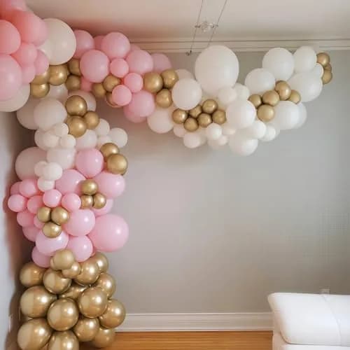 HILAVO Pink Gold Balloons Set 60Pcs 12 Inch | Assorted Colors Balloon Value Pack thumbnail 5