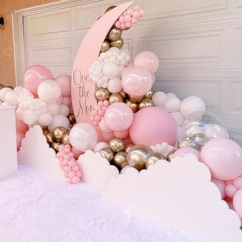 HILAVO Pink Gold Balloons Set 60Pcs 12 Inch | Assorted Colors Balloon Value Pack thumbnail 6