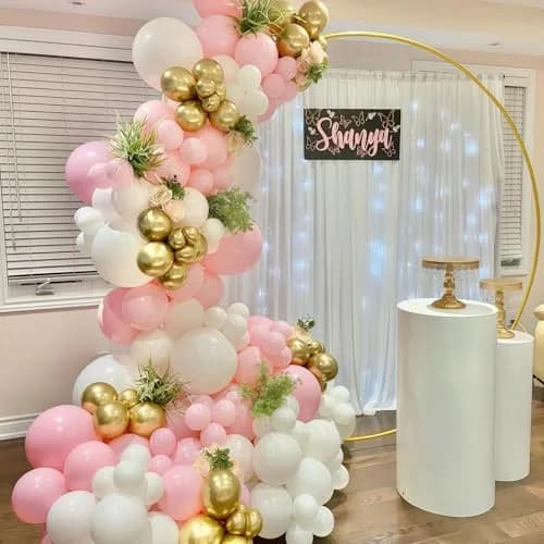 HILAVO Pink Gold Balloons Set 60Pcs 12 Inch | Assorted Colors Balloon Value Pack thumbnail 7