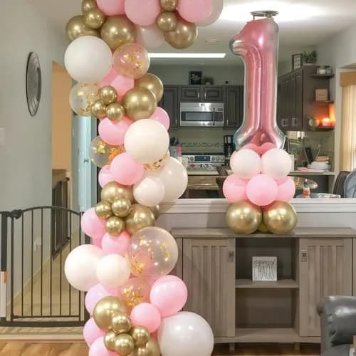 HILAVO Pink Gold Balloons Set 60Pcs 12 Inch | Assorted Colors Balloon Value Pack thumbnail 8