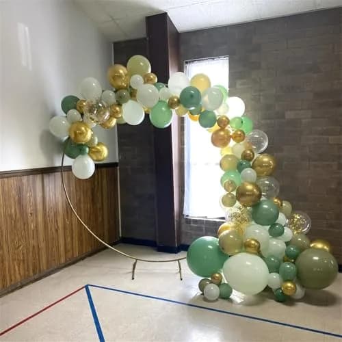 HILAVO Sage Green Balloons Set 60Pcs 12 Inch Olive Macaron Pastel Green Balloons with Metallic Confetti Gold Jungle Latex Balloon | Assorted Colors Value Pack thumbnail 4