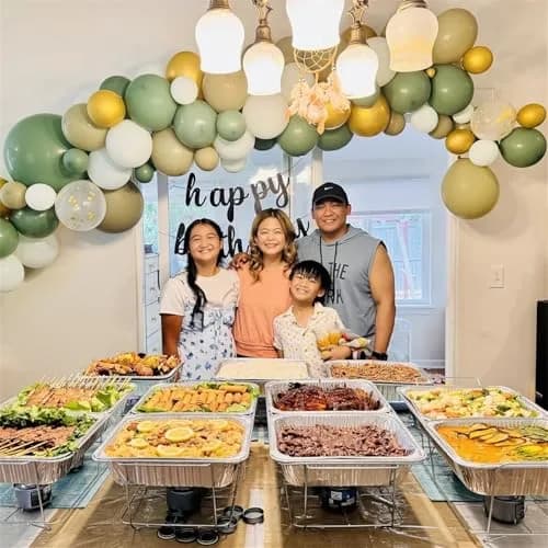 HILAVO Sage Green Balloons Set 60Pcs 12 Inch Olive Macaron Pastel Green Balloons with Metallic Confetti Gold Jungle Latex Balloon | Assorted Colors Value Pack thumbnail 6