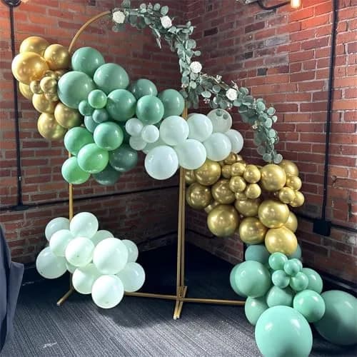 HILAVO Sage Green Balloons Set 60Pcs 12 Inch Olive Macaron Pastel Green Balloons with Metallic Confetti Gold Jungle Latex Balloon | Assorted Colors Value Pack thumbnail 3