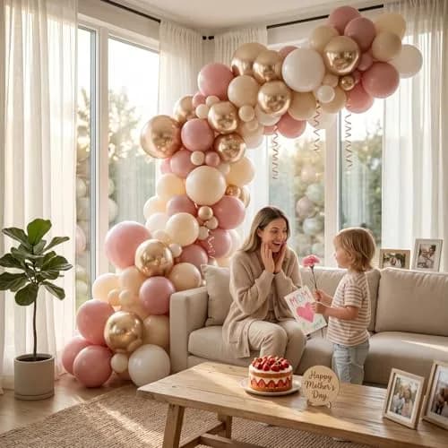 HILAVO Dusty Pink Balloons 60 Pcs 12 Inch | Assorted Colors for Birthday Decorations thumbnail 4