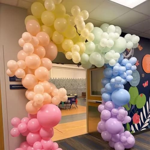 HILAVO Pastel Rainbow Balloons 60Pcs 12 Inch | Assorted Colors Latex Balloon for Party Decorations thumbnail 6