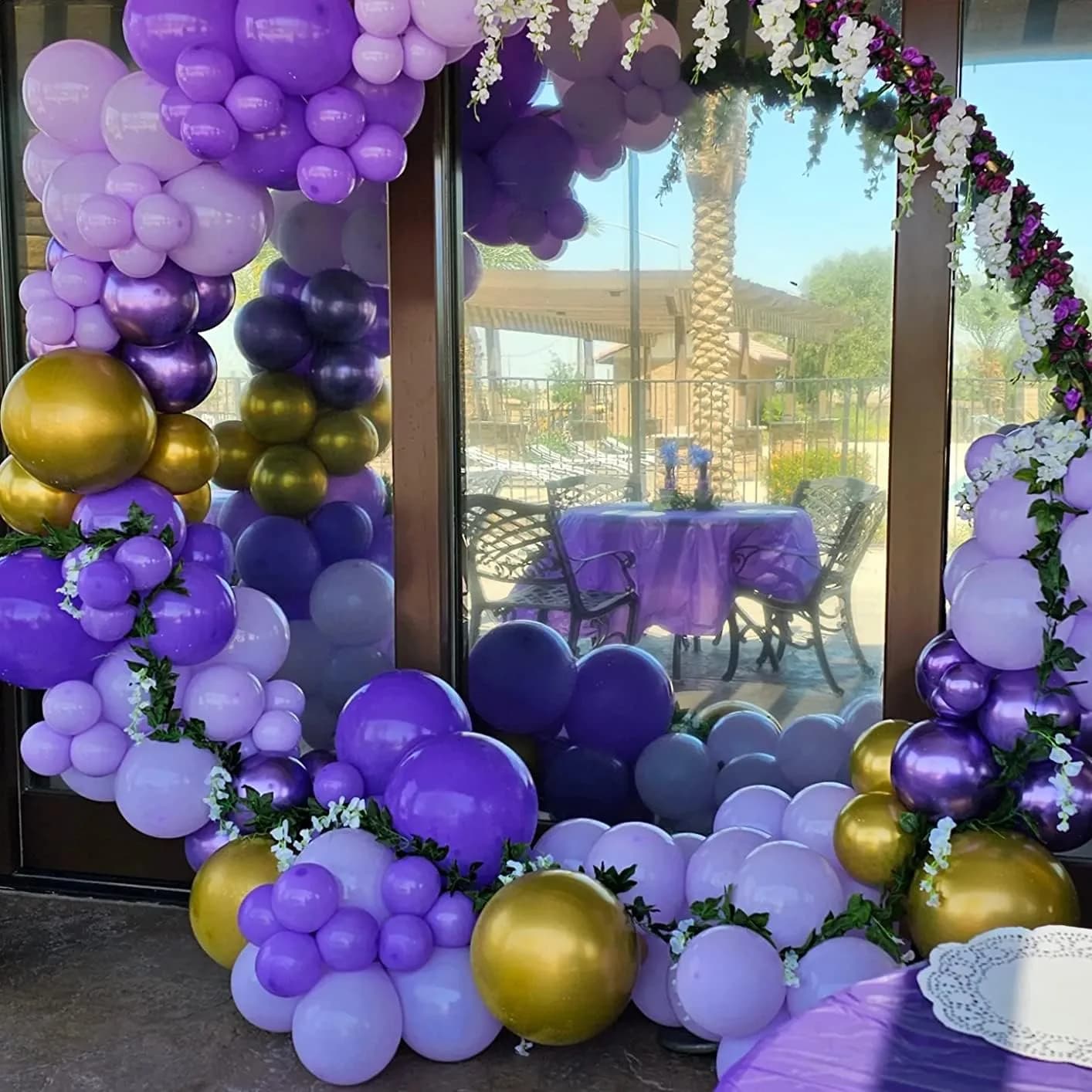HILAVO Purple Gold Balloons Set 60Pcs 12 Inch | Assorted Colors Balloon for Party Planners - view 5
