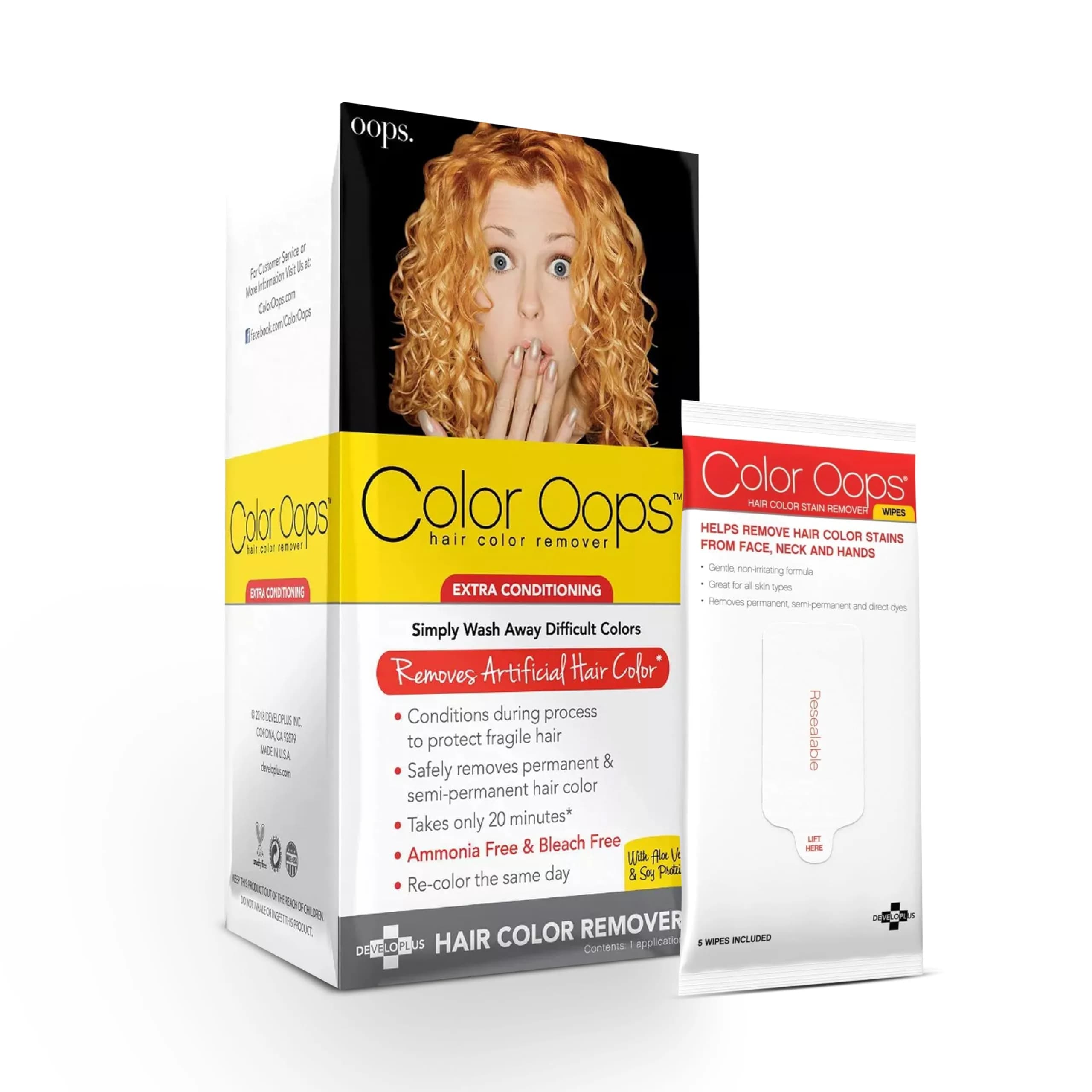 Color Oops Extra Conditioning Hair Color Remover & Wipes Bundle | Removes Permanent & Semi-Permanent Dyes Safely - main product image