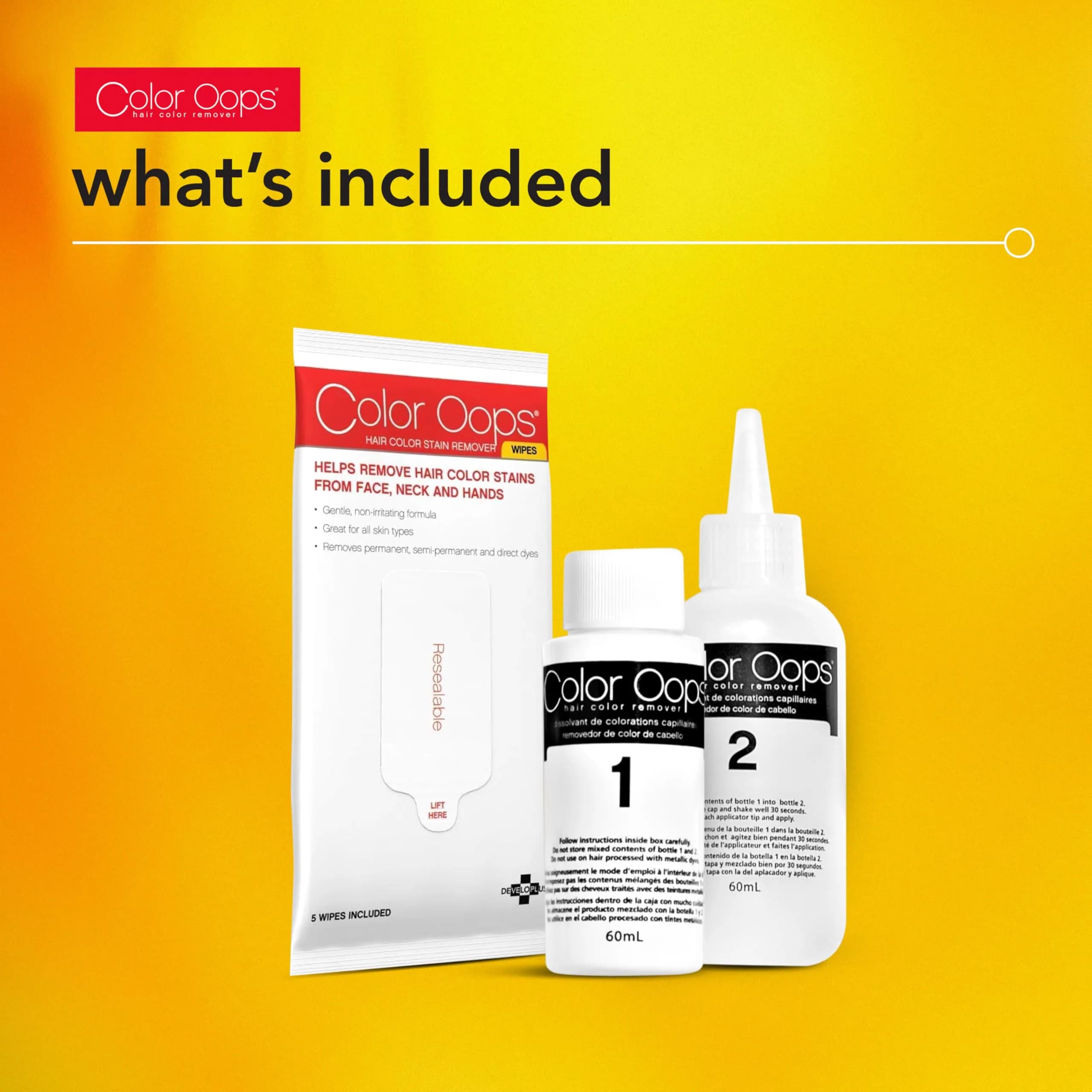 Color Oops Extra Conditioning Hair Color Remover & Wipes Bundle | Removes Permanent & Semi-Permanent Dyes Safely - view 2