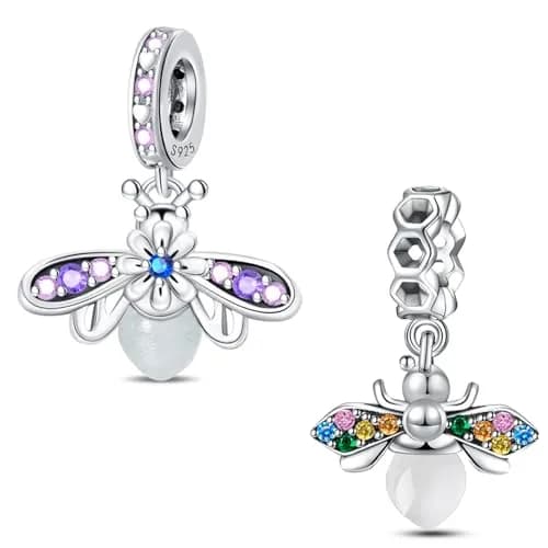 HappyStar 925 Sterling Silver Charm Beads for Bracelets & Necklaces | Unique Dangle Pendants with Spacer Beads (70-120 chars) thumbnail 1