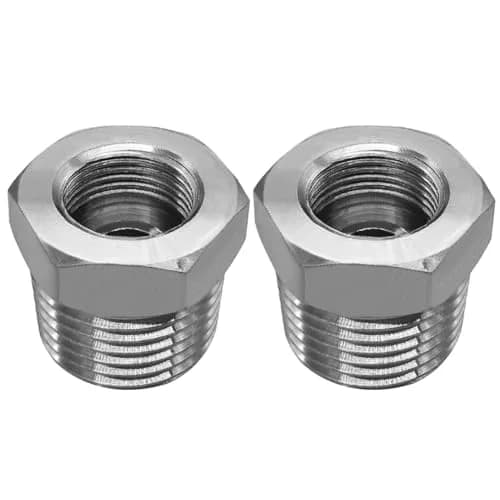 beduan 3/8" Comp Female to 1/2" G Male Stainless Steel Water Line Adapter Set (2-Pack) | Connects Old Shutoff Valves to Modern Faucet Supply Lines thumbnail 1