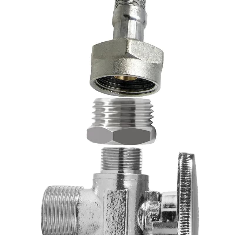 beduan 3/8" Comp Female to 1/2" G Male Stainless Steel Water Line Adapter Set (2-Pack) | Connects Old Shutoff Valves to Modern Faucet Supply Lines thumbnail 6