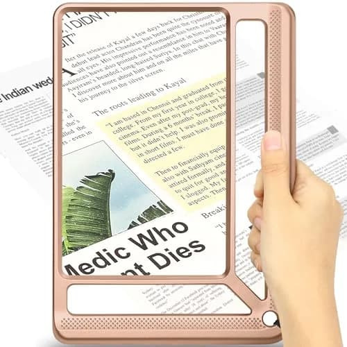AKKYCVS 5X Full Page Magnifying Glass with Handle | 12.7cm (5 Inch) Viewing Area thumbnail 1