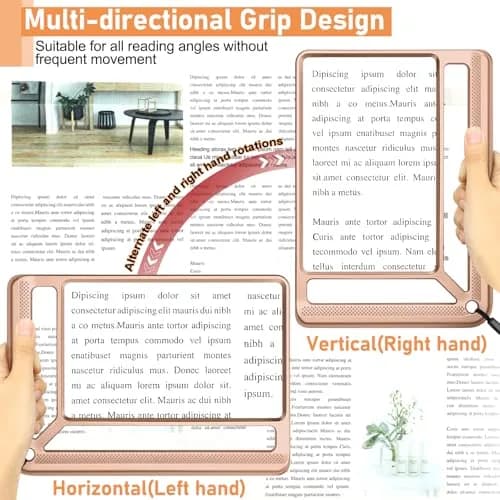 AKKYCVS 5X Full Page Magnifying Glass with Handle | 12.7cm (5 Inch) Viewing Area thumbnail 5