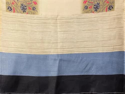 Yashika Women's Printed Art Silk Woven Saree with Unstitched Blouse - Grey, 280cm Length | Versatile Festive Wear thumbnail 4