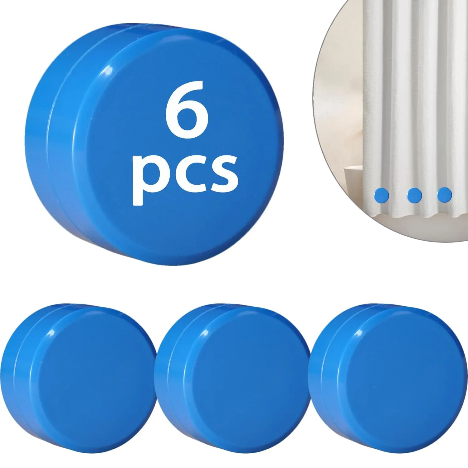 EMLTHORY 6 PCS Shower Curtain Weights Bottom | Heavy Duty Magnet Clips for Drapery & Liners
