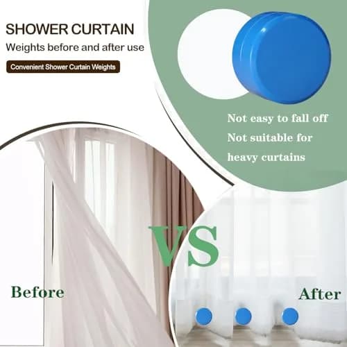 EMLTHORY 6 PCS Shower Curtain Weights Bottom | Heavy Duty Magnet Clips for Drapery & Liners thumbnail 4