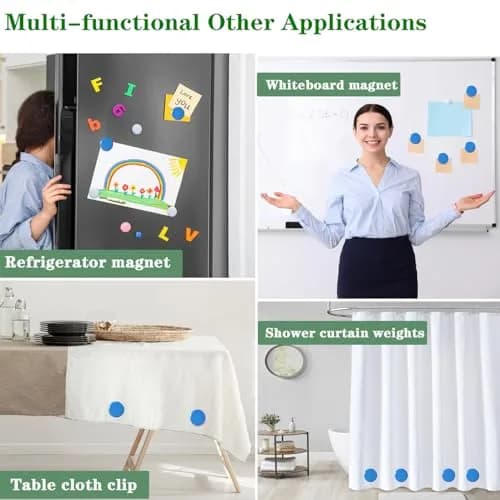 EMLTHORY 6 PCS Shower Curtain Weights Bottom | Heavy Duty Magnet Clips for Drapery & Liners thumbnail 5