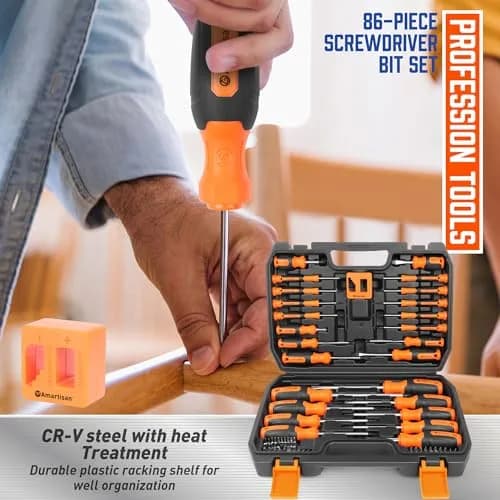 Amartisan 86-Piece Magnetic Screwdriver Set with Case | 3.43 lbs (1.56 kg) Tools for Men thumbnail 7
