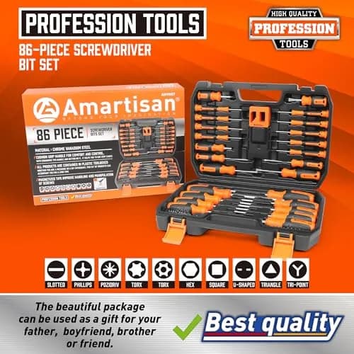 Amartisan 86-Piece Magnetic Screwdriver Set with Case | 3.43 lbs (1.56 kg) Tools for Men thumbnail 2