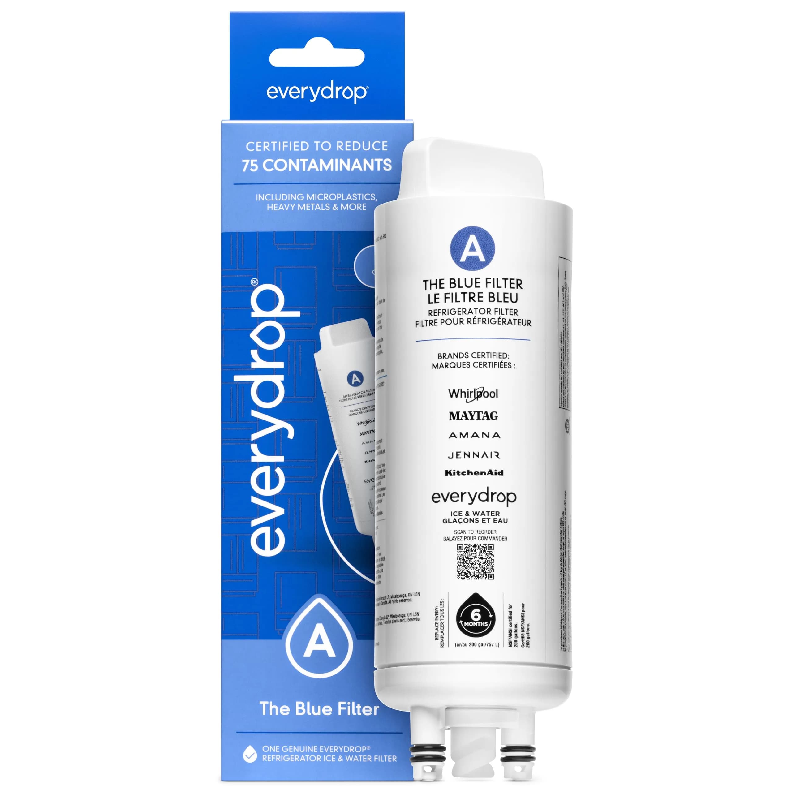 everydrop by Whirlpool Refrigerator Water Filter A EDRARXD1 (Single-Pack) | NSF Certified to Reduce 75 Contaminants - main product image