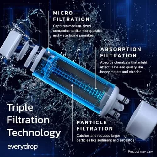 everydrop by Whirlpool Refrigerator Water Filter A EDRARXD1 220V Compatible 1-Pack | NSF Certified to Reduce 75 Contaminants thumbnail 3