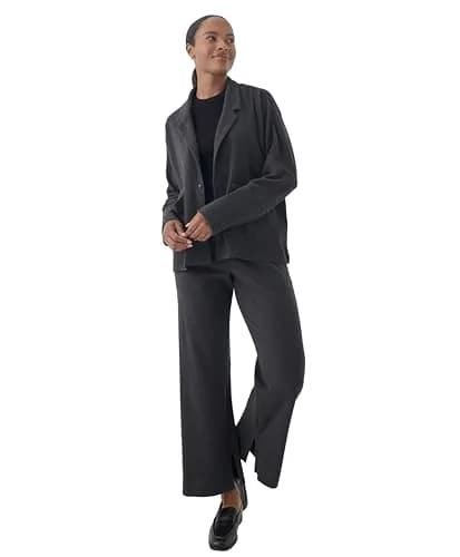 Pact Organic Cotton Women's Relaxed Blazer Charcoal Heather | Breathable, Sustainable Fit (70-120 chars) thumbnail 1