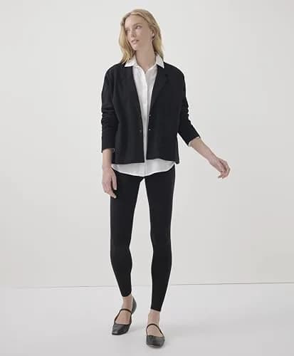 Pact Organic Cotton Women's Relaxed Blazer Black | Breathable, Sustainable Fit (70-120 chars) thumbnail 3