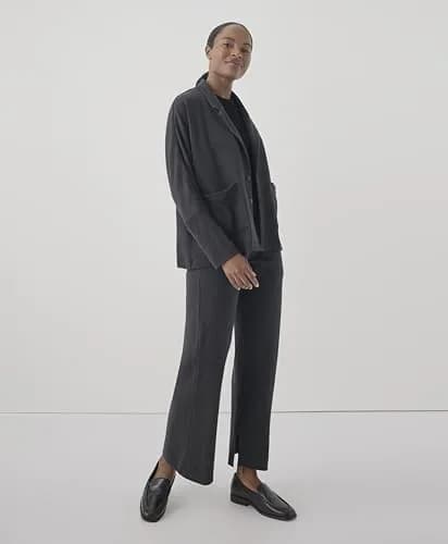 Pact Organic Cotton Women's Relaxed Blazer Charcoal Heather | Sustainable, Comfortable Fit, Machine Washable thumbnail 3