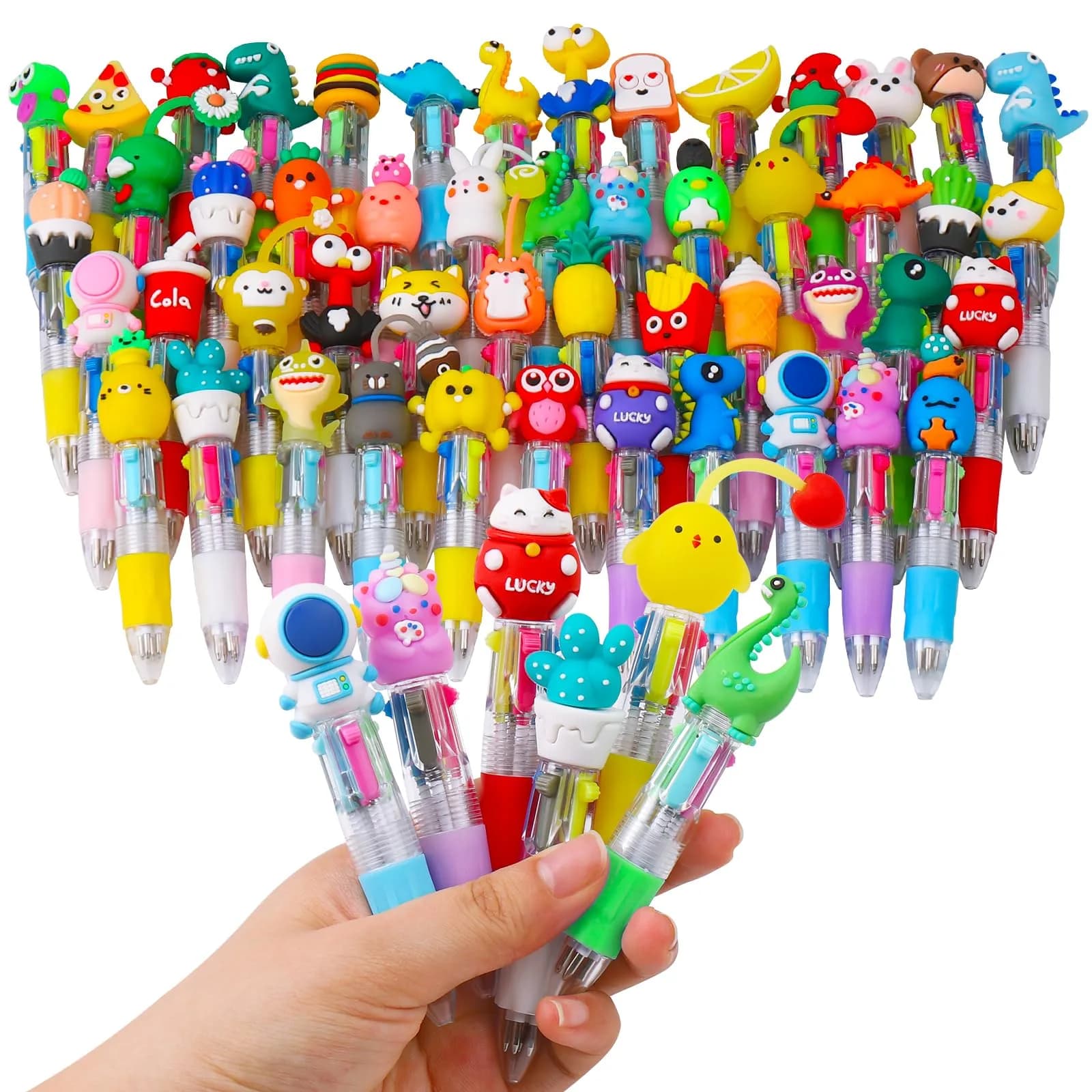 CZWZ 32Pcs Mini Multicolor Pens in One 4-in-1 | Fun Halloween Gift for Kids & Students — Multicolor