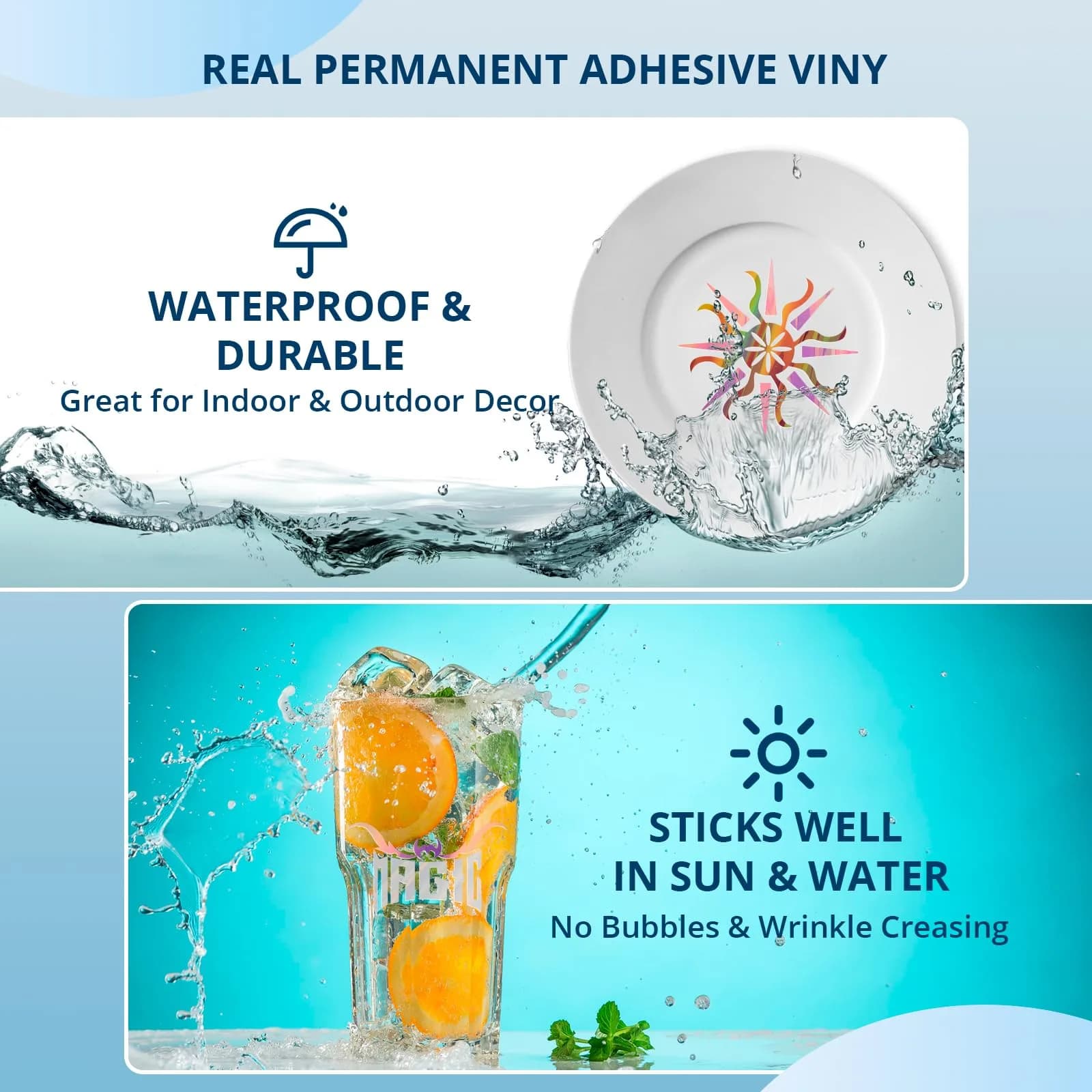 HTVRONT Holographic Silver Permanent Vinyl Roll 12" x 10FT | Easy Cut & Weed for Crafts - view 6