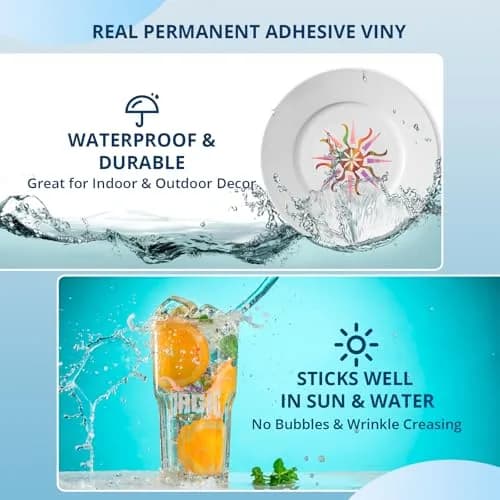 HTVRONT Holographic Silver Permanent Vinyl Roll 12" x 10FT | Easy Cut & Weed for Crafts thumbnail 6
