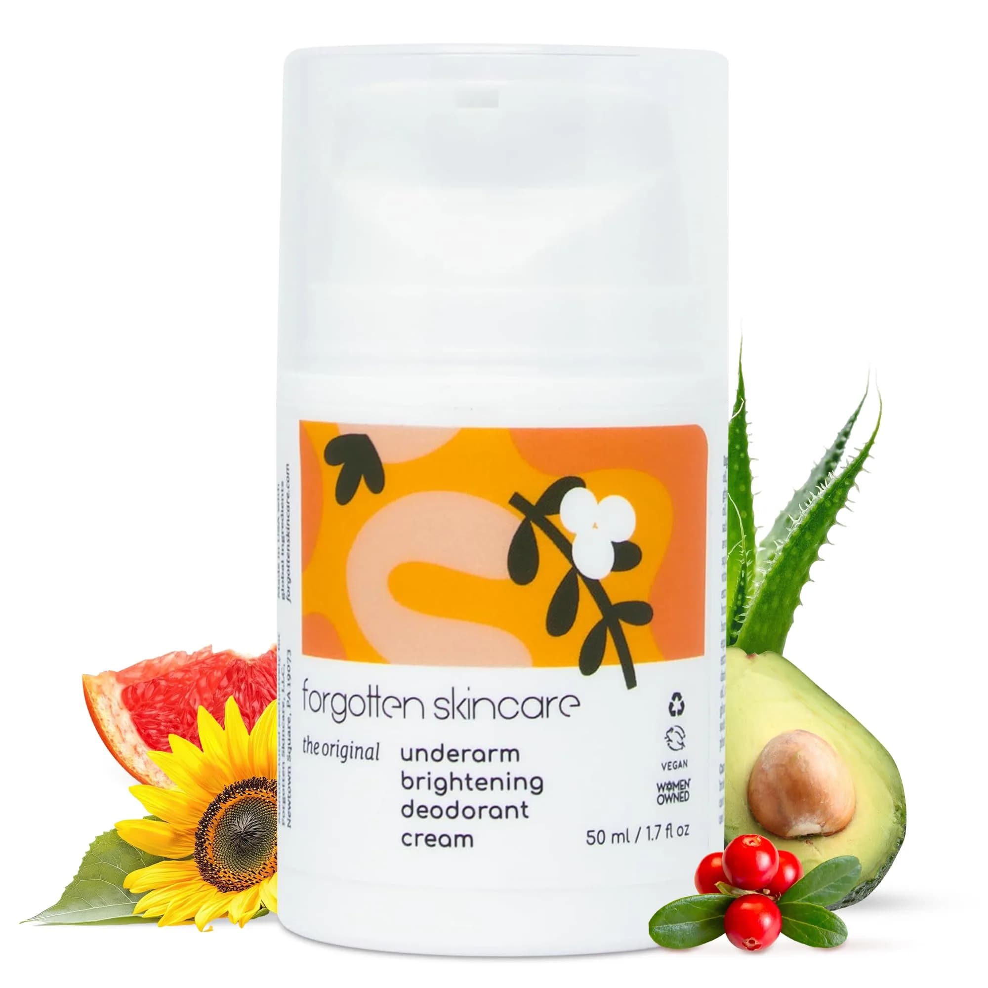 Forgotten Skincare Underarm Brightening Body Cream 50ml (1.7 Fl Oz) | Vitamin C & Salicylic Acid for Dark Underarms — 1.7 Fl Oz