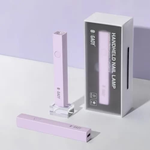 GAOY Handheld UV LED Nail Lamp for Gel Polish Curing 5.39in (13.7cm) Pale Purple | Quick Dry Cordless Manicure Tool thumbnail 1