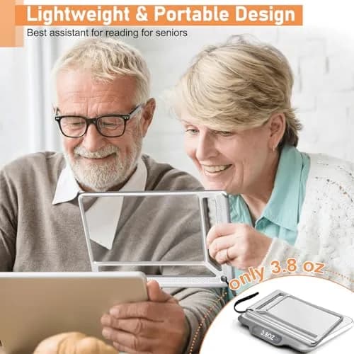 AKKYCVS 5X Full Page Magnifying Glass with Handle, 12.7cm x 17.8cm (5" x 7") Viewing Area | Lightweight Handheld Magnifier for Seniors & Low Vision thumbnail 6